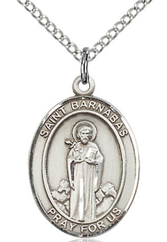 St. Barnabus Medal in Fine Pewter, 3/4" tall, Your Choice of Chain # 16966
