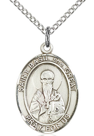 St. Basil the Great Medal in Fine Pewter, 3/4" tall, Your Choice of Chain # 16968