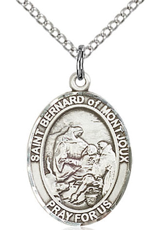 St. Bernard of Montjoux Medal in Fine Pewter, 3/4" tall, Your Choice of Chain # 16975