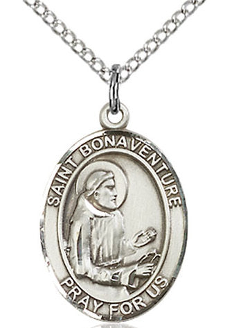 St. Bonaventure Medal in Fine Pewter, 3/4" tall, Your Choice of Chain # 16977
