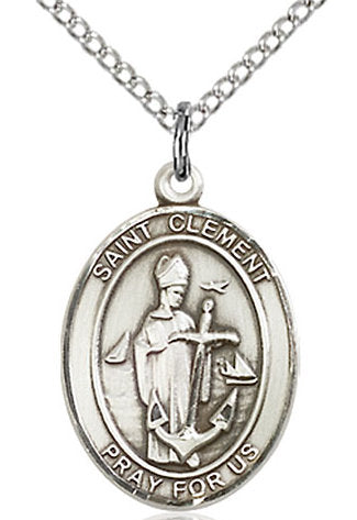 St. Clement Medal in Fine Pewter, 3/4" tall, Your Choice of Chain # 16997
