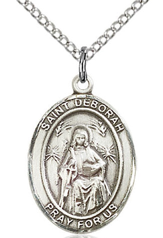 St. Deborah Medal in Fine Pewter, 3/4" tall, Your Choice of Chain # 17007