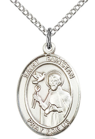 St. Dunstan Medal in Fine Pewter, 3/4" tall, Your Choice of Chain # 17014