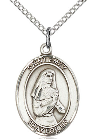 St. Emily de Vialar Medal in Fine Pewter, 3/4" tall, Your Choice of Chain # 17027