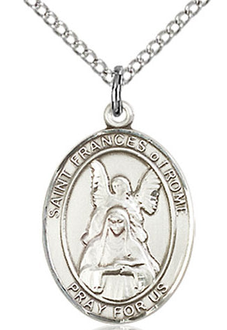 St. Frances of Rome Medal in Fine Pewter, 3/4" tall, Your Choice of Chain # 17039