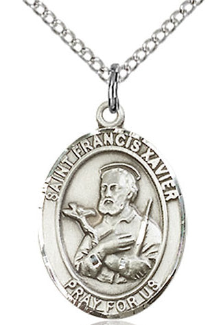 St. Francis Xavier Medal in Fine Pewter, 3/4" tall, Your Choice of Chain # 17042