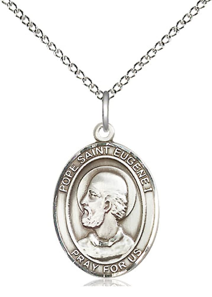 Pope Saint Eugene I Medal in Fine Pewter, 3/4" tall, Your Choice of Chain, # 5716