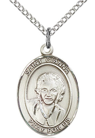 St. Gianna Beretta Molla Medal in Fine Pewter, 3/4" tall, Your Choice of Chain, Rampart Catholic # 17053
