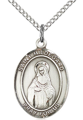 St. Hildegard Von Bingen Medal in Fine Pewter, 3/4" tall, Your Choice of Chain # 17060