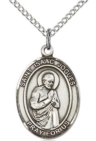 St. Isaac Jogues Medal in Fine Pewter, 3/4" tall, Your Choice of Chain # 17065