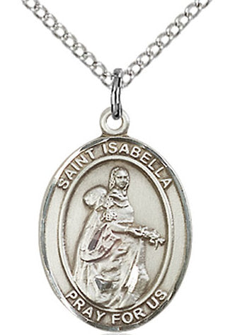 St. Isabella of Portugal Medal in Fine Pewter, 3/4" tall, Your Choice of Chain, Rampart Catholic, # 17066