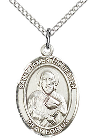 St. James the Lesser Medal in Fine Pewter, 3/4" tall, Your Choice of Chain # 17074