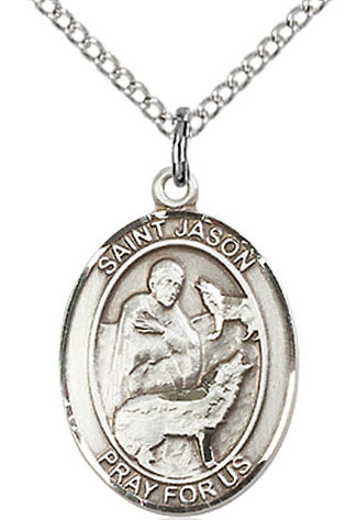 St. Jason Medal in Fine Pewter, 3/4" tall, Your Choice of Chain # 17077