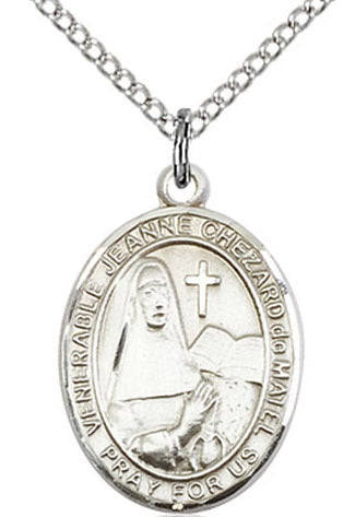 St. Jeanne Chezard Medal in Fine Pewter, 3/4" tall, Your Choice of Chain # 17078