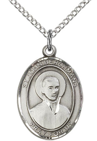 St. John Berchmans Medal in Fine Pewter, 3/4" tall, Your Choice of Chain # 17083
