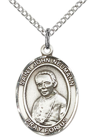 St. John Neumann Medal in Fine Pewter, 3/4" tall, Your Choice of Chain # 17087