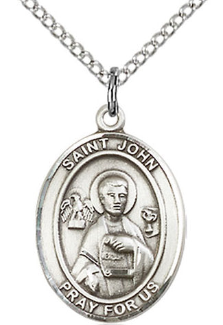 St. John the Apostle Medal in Fine Pewter, 3/4" tall, Your Choice of Chain # 17091
