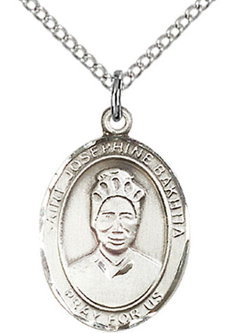 St. Josephine Bakhita Medal in Fine Pewter, 3/4" tall, Your Choice of Chain # 17104