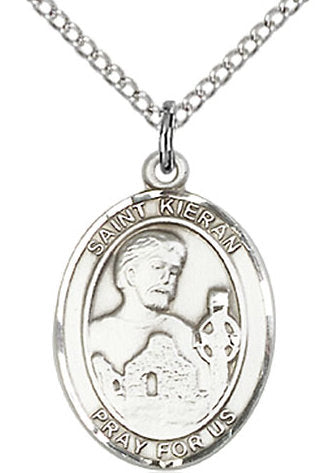 St. Kieran Medal in Fine Pewter, 3/4" tall, Your Choice of Chain # 17120