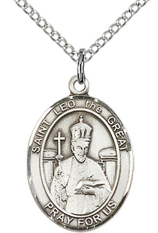 St. Leo the Great Medal in Fine Pewter, 3/4" tall, Your Choice of Chain, Rampart Catholic # 17124