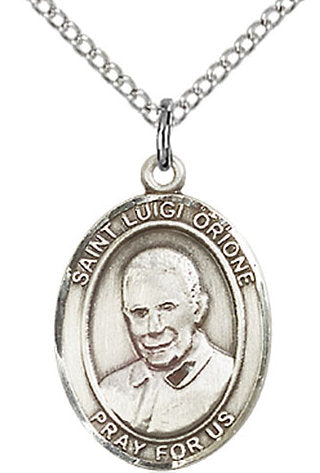 St. Luigi Orione Medal in Fine Pewter, 3/4" tall, Your Choice of Chain # 17132