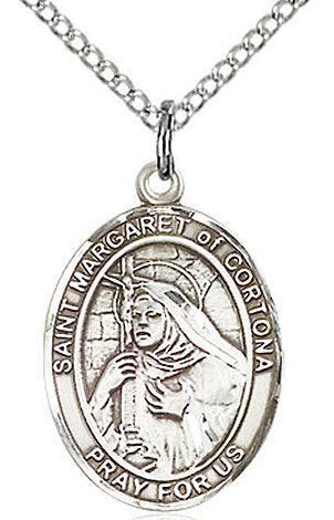 St. Margaret of Cortona Medal in Fine Pewter, 3/4" tall, Your Choice of Chain # 17140
