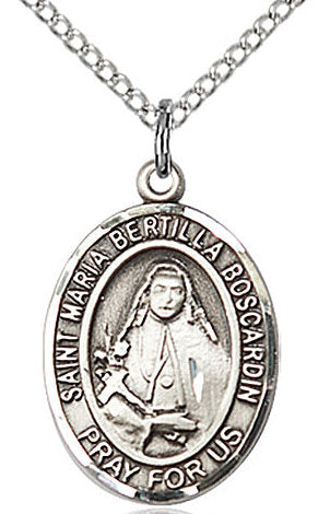 St. Maria Bertilla Boscardin Medal in Fine Pewter, 3/4" tall, Your Choice of Chain # 17142