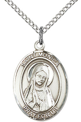 St. Monica Medal in Fine Pewter, 3/4" tall, Your Choice of Chain # 17164