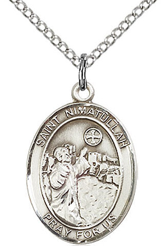 St. Nimatullah Medal in Fine Pewter, 3/4" tall, Your Choice of Chain # 17173