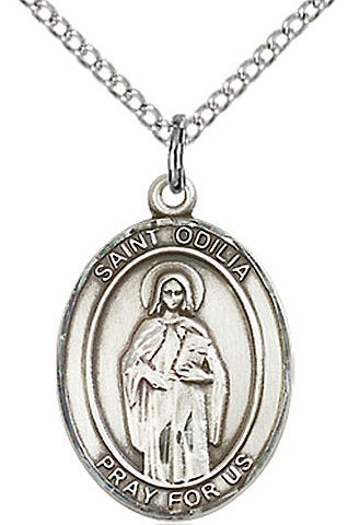 St. Odilia Medal in Fine Pewter, 3/4" tall, Your Choice of Chain # 17177