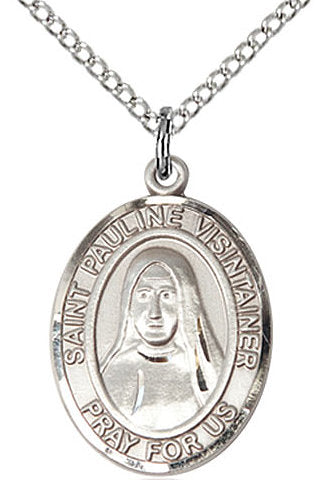 St. Pauline Visintainer Medal in Fine Pewter, 3/4" tall, Your Choice of Chain # 17188