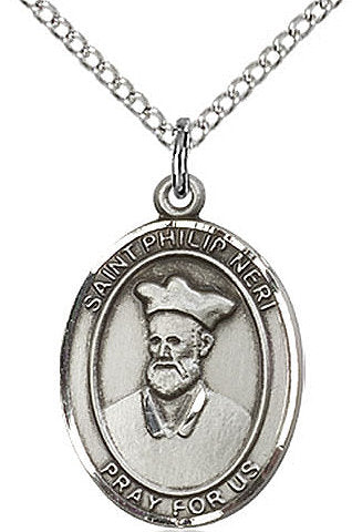 St. Philip Neri Medal in Fine Pewter, 3/4" tall, Your Choice of Chain # 17199