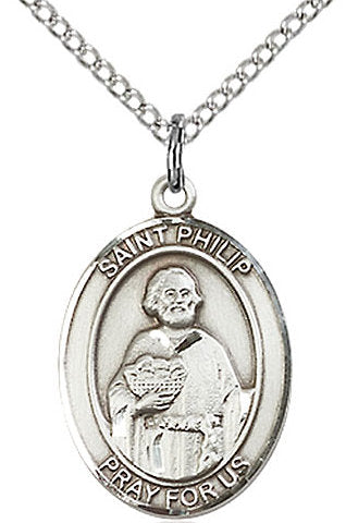 St. Phillip the Apostle Medal in Fine Pewter, 3/4" tall, Your Choice of Chain # 17200