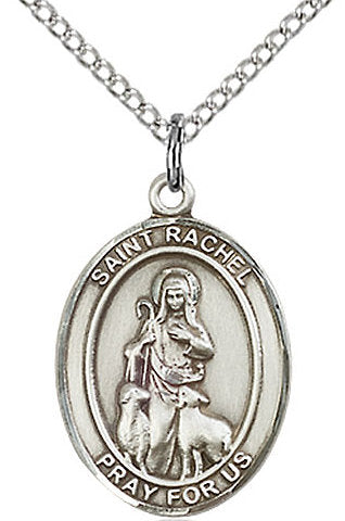 St. Rachel Medal in Fine Pewter, 3/4" tall, Your Choice of Chain # 17207