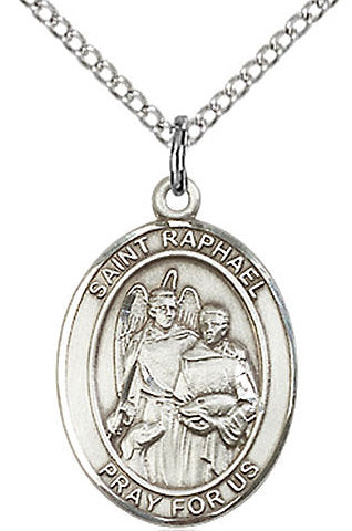 St. Raphael the Archangel Medal in Fine Pewter, 3/4" tall, Your Choice of Chain # 17209