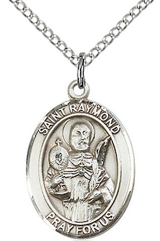 St. Raymond Nonnatus Medal in Fine Pewter, 3/4" tall, Your Choice of Chain # 17210
