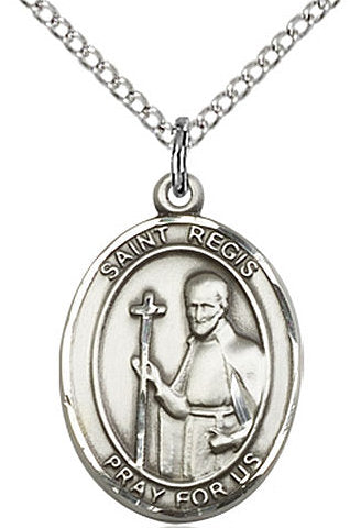 St. Regis Medal in Fine Pewter, 3/4" tall, Your Choice of Chain # 17215