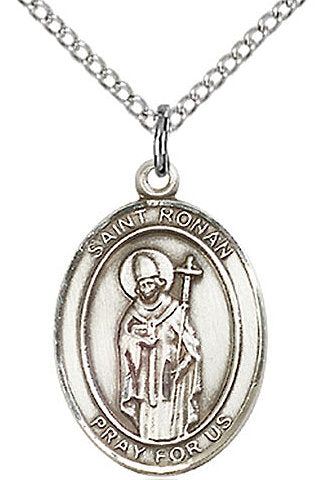 St. Ronan Medal in Fine Pewter, 3/4" tall, Your Choice of Chain # 17225