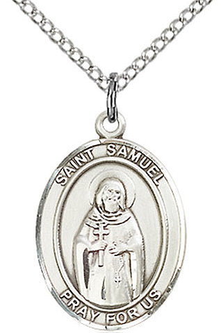 St. Samuel Medal in Fine Pewter, 3/4" tall, Your Choice of Chain # 17229