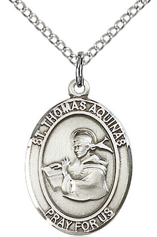 St. Thomas Aquinas Medal in Fine Pewter, 3/4" tall, Your Choice of Chain # 17254