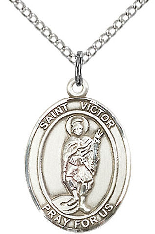 St. Victor of Marseilles Medal in Fine Pewter, 3/4" tall, Your Choice of Chain # 17263