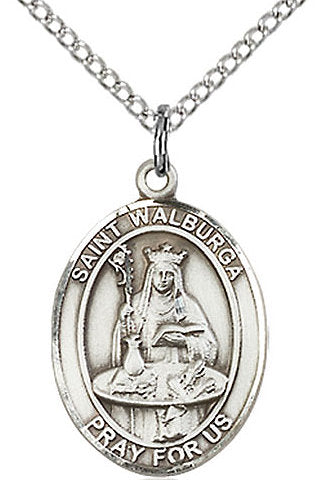 St. Walburga Medal in Fine Pewter, 3/4" tall, Your Choice of Chain # 17268