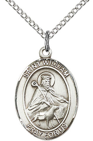 St. William of Rochester Medal in Fine Pewter, 3/4" tall, Your Choice of Chain # 17271