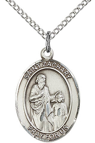 St. Zachary Medal in Fine Pewter, 3/4" tall, Your Choice of Chain # 17274