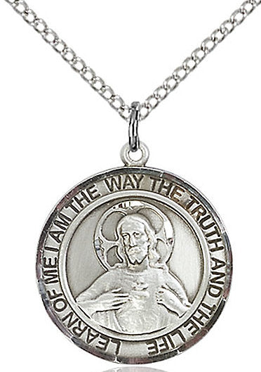 St. Scapular Medal in Fine Pewter, 3/4" round, Your Choice of Chain # 17316