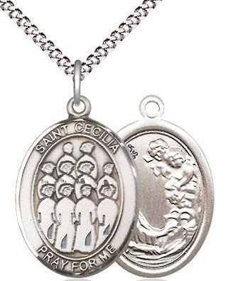 Choir / St. Cecilia Medal in Fine Pewter, 3/4", Your Choice of Chain # 17576