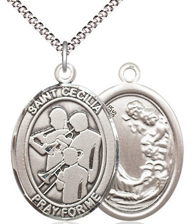 Marching Band / St. Cecilia Medal in Fine Pewter, 3/4", Your Choice of Chain # 17577