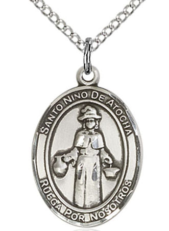 Nino de Atocha Spanish Medal in Fine Pewter, 3/4", Your Choice of Chain # 17631
