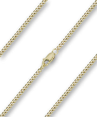 24" Medium Curb Chain with Clasp, 2.15mm wide, Solid 14kt Gold, # 17697
