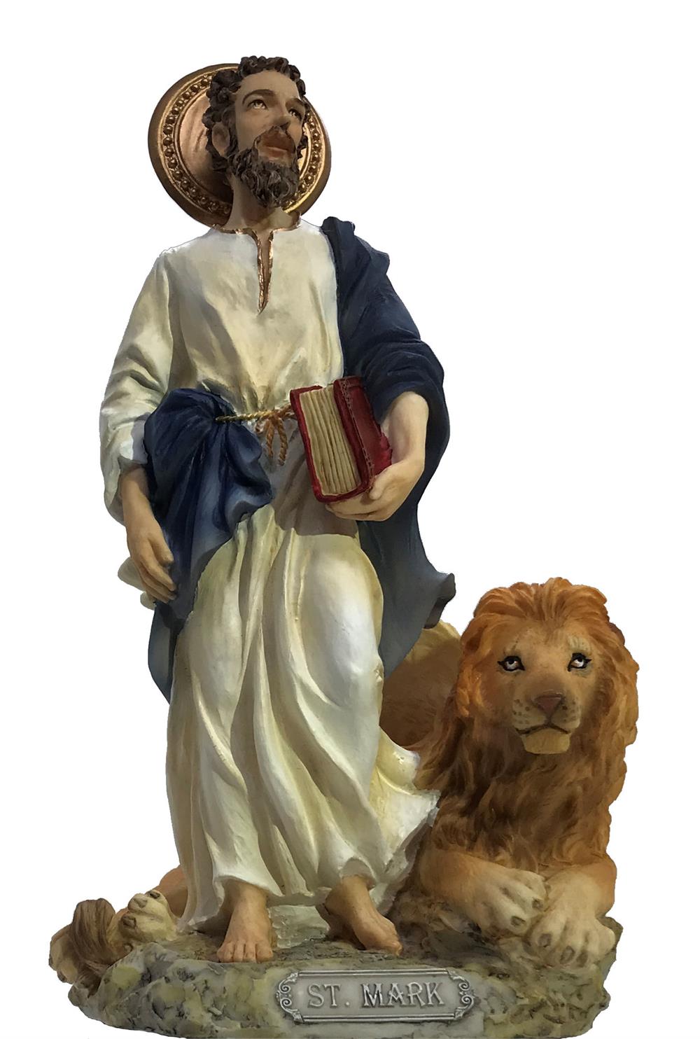 8.5" St. Mark Statue, Full Color Veronese Resin, # 17764-sale
